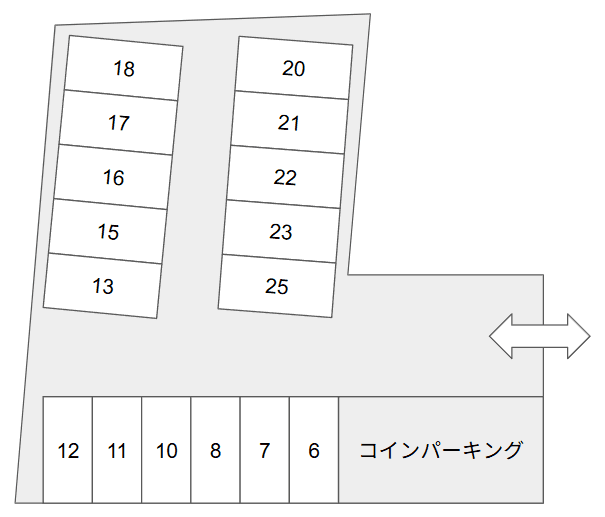 ｸﾞﾘｰﾝｶｰﾊﾟｰｸ神石の駐車配置図