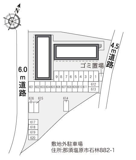 パレスマンションⅢ(21056)　敷地外駐車場の駐車配置図