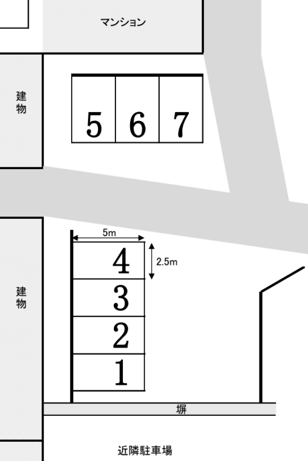 池田旭町モータープール（北）の駐車配置図