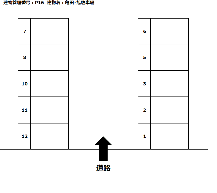 亀田・旭駐車場の駐車配置図