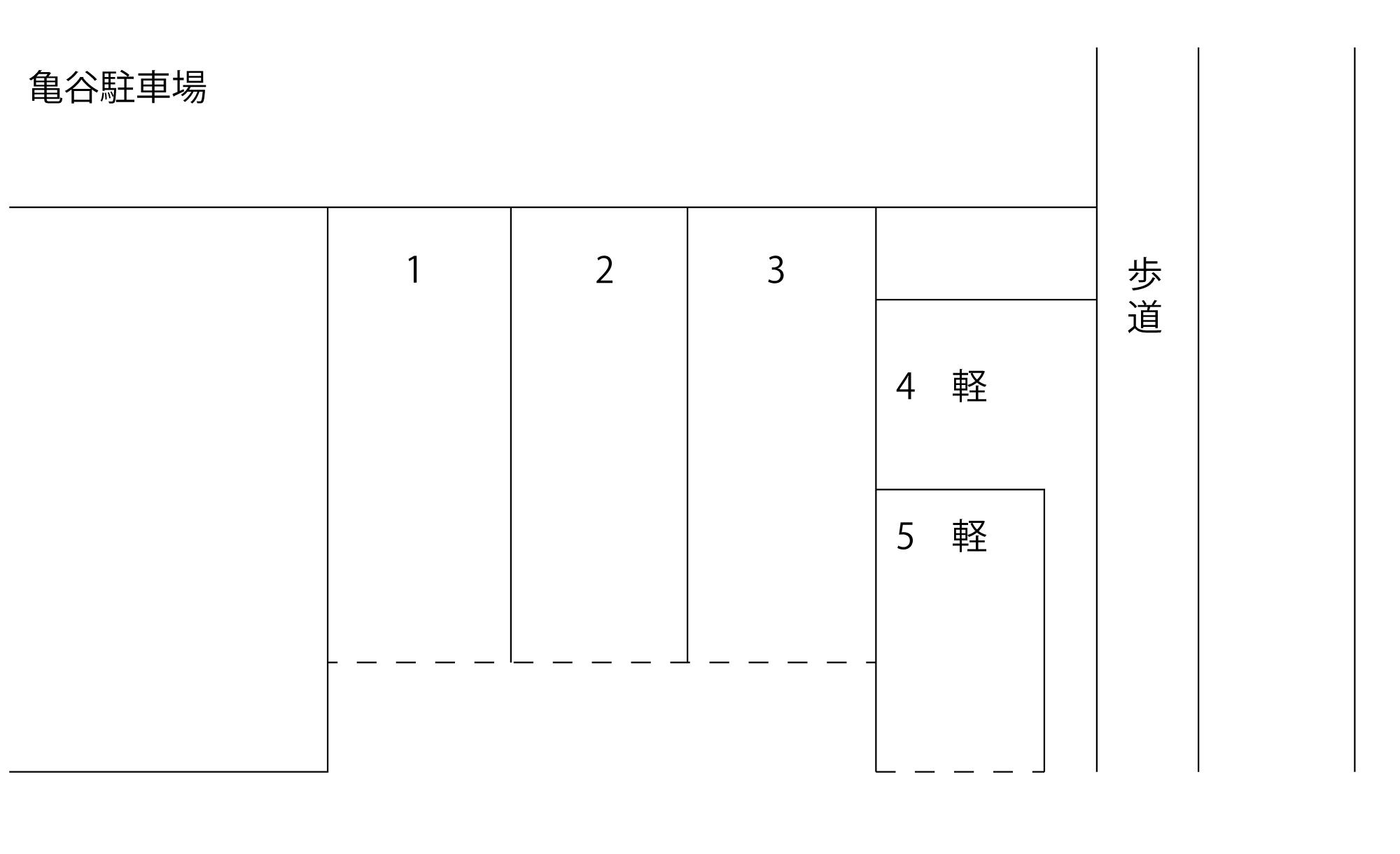 亀谷駐車場の駐車配置図