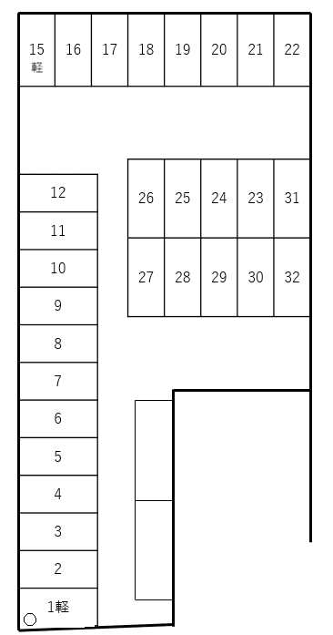 楠岡駐車場の駐車配置図