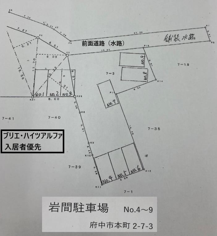 岩間駐車場の駐車配置図