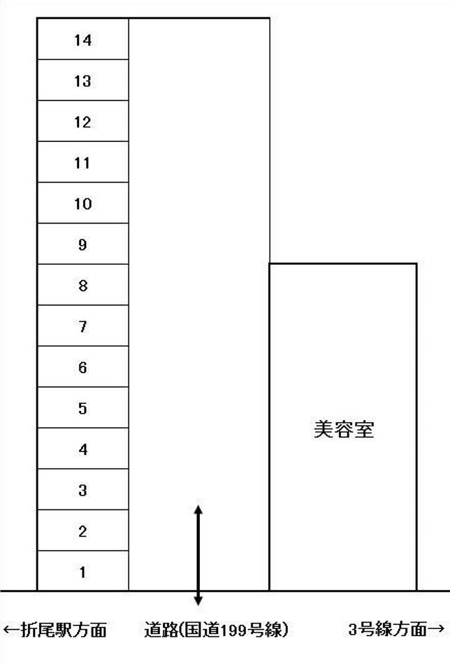 折尾4丁目田中駐車場の駐車配置図