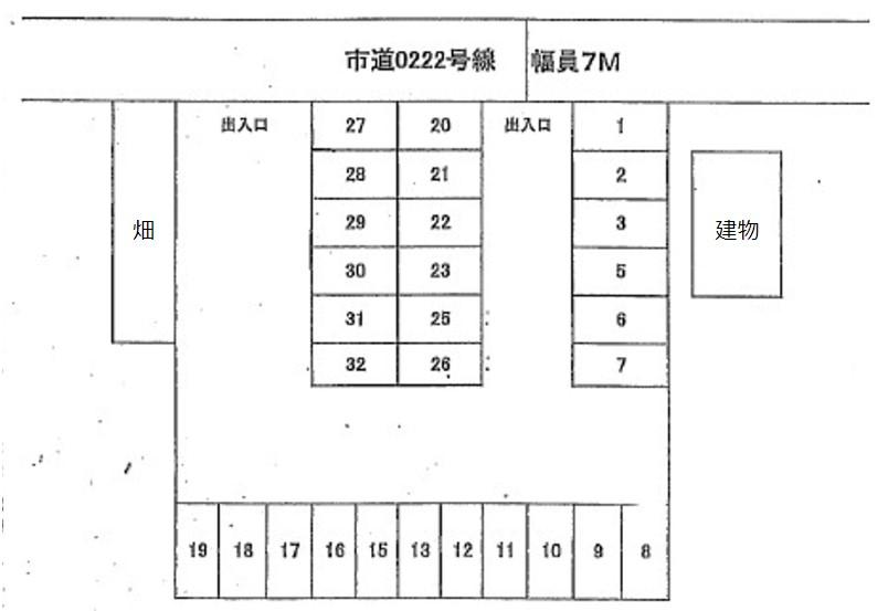 大山第5駐車場の駐車配置図