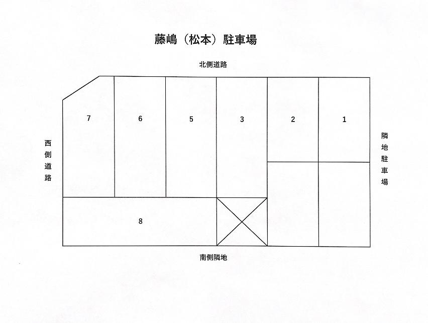 藤嶋（松本）駐車場の駐車配置図