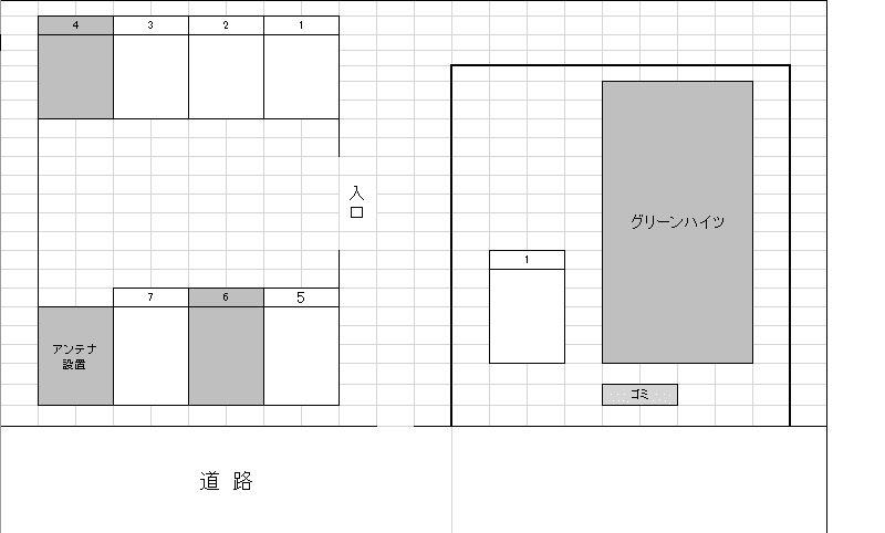 グリーンハイツ外部駐車場の駐車配置図
