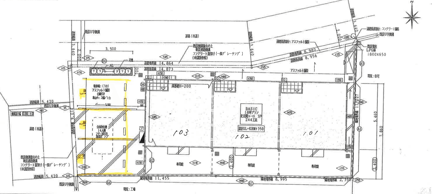 ＤＵＰＬＥＸ 北山の駐車配置図