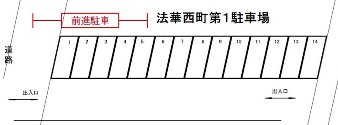 法華西町第1駐車場の駐車配置図