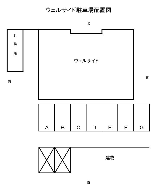 ウェルサイドの駐車配置図