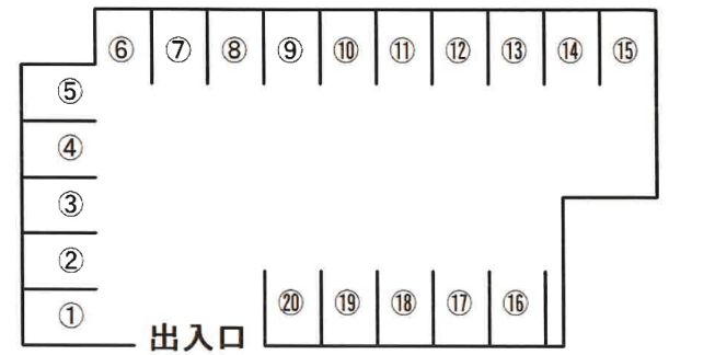 糸村氏契約駐車場の駐車配置図