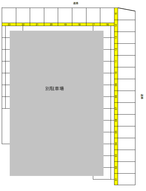Mパークナポリ通りの駐車配置図