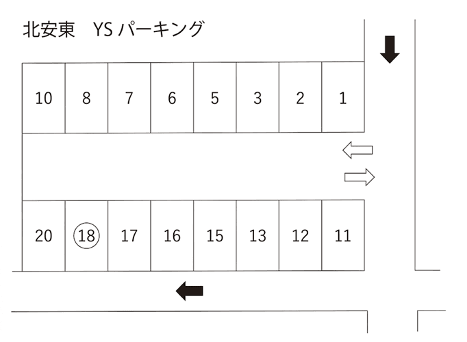 YSパーキングの駐車配置図