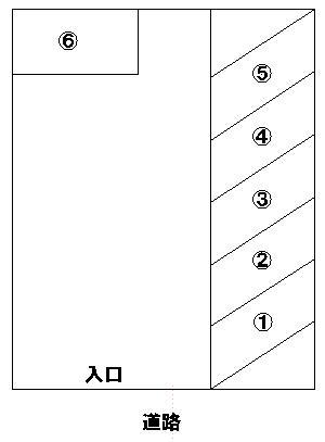 陣崎(東千田町)ガレージの駐車配置図