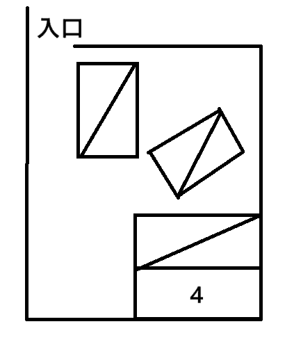 二本木駐車場の駐車配置図