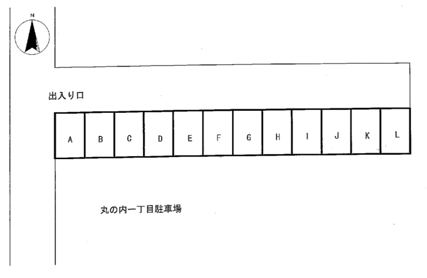 丸の内1丁目月極駐車場の駐車配置図