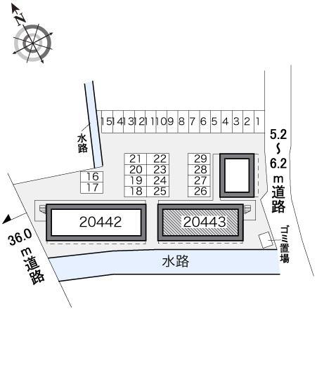 北屋敷Ⅱ(20443)の駐車配置図
