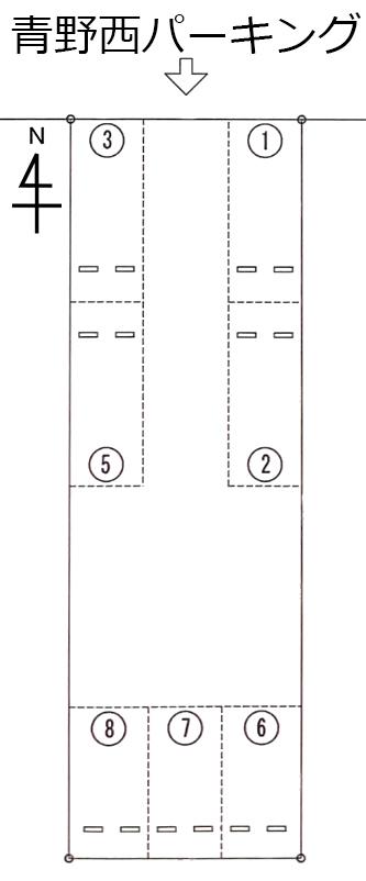 青野西パーキングの駐車配置図