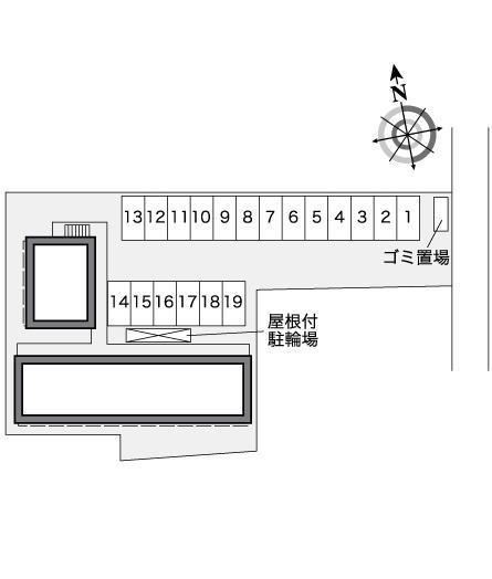 ブラッサム木津(26372)の駐車配置図