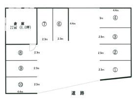 関原第２駐車場の駐車配置図