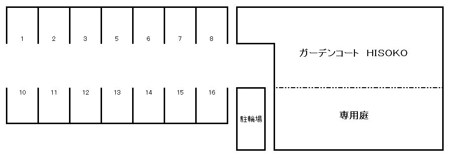 ガーデンコート　ＨＩＳＯＫＯの駐車配置図
