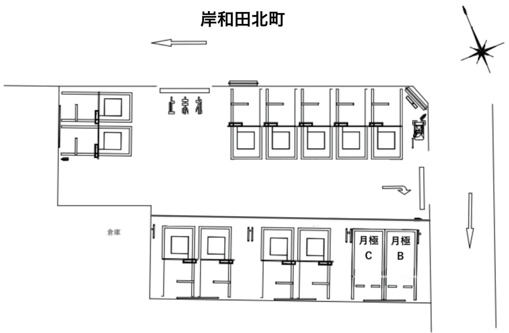 岸和田北町の駐車配置図