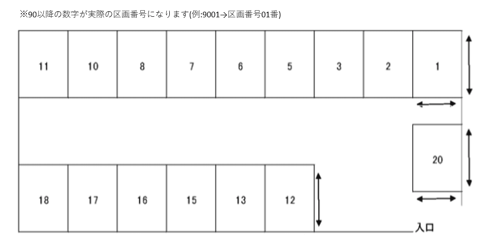 及川第一駐車場の駐車配置図