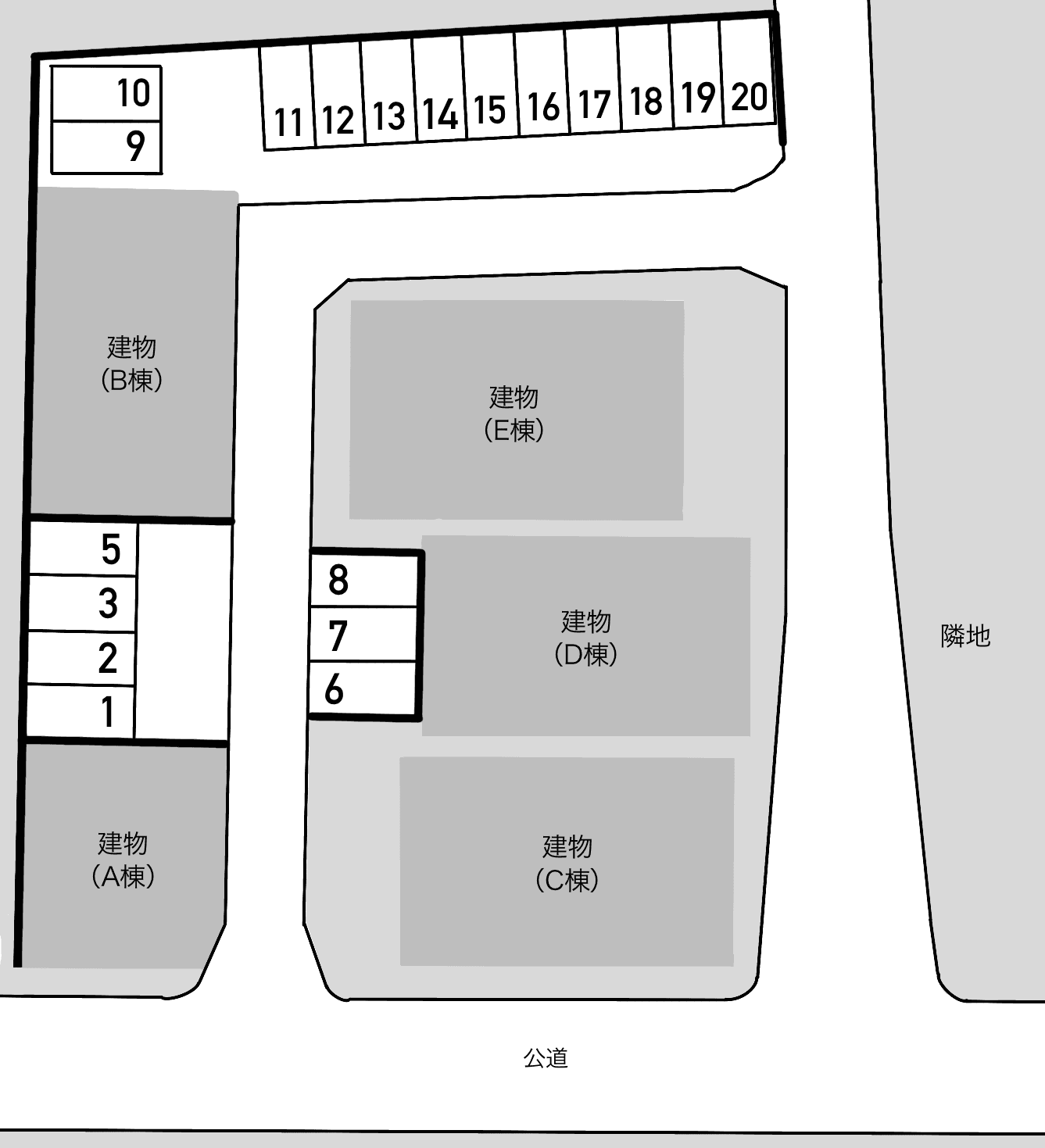 フェリーチェヒルの駐車配置図