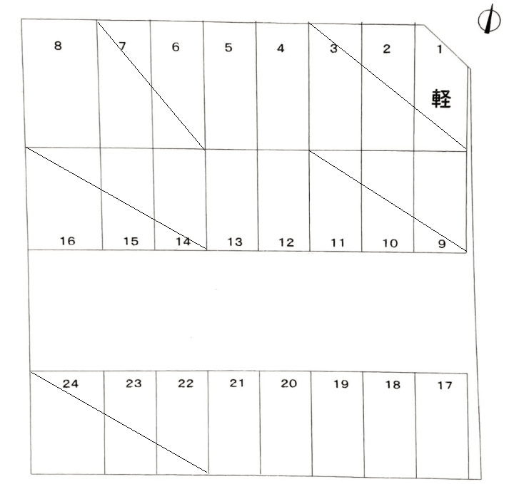三洋亀田第2駐車場の駐車配置図