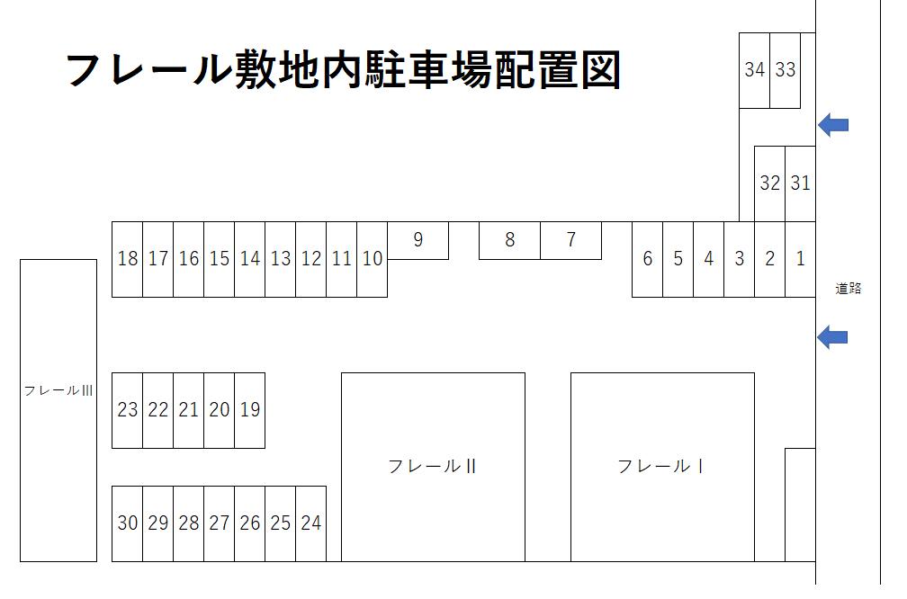 フレール敷地内駐車場の駐車配置図