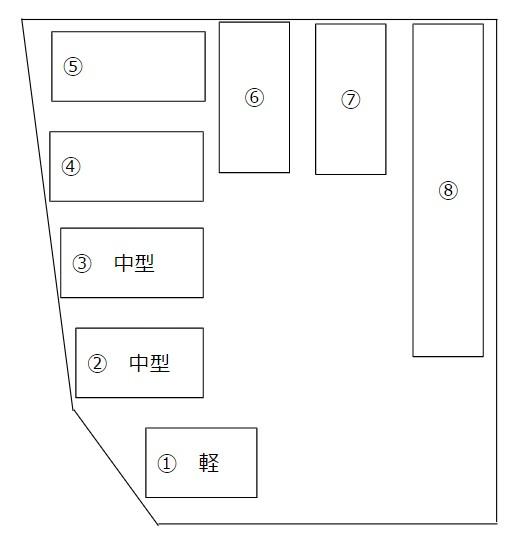川向イガレージの駐車配置図