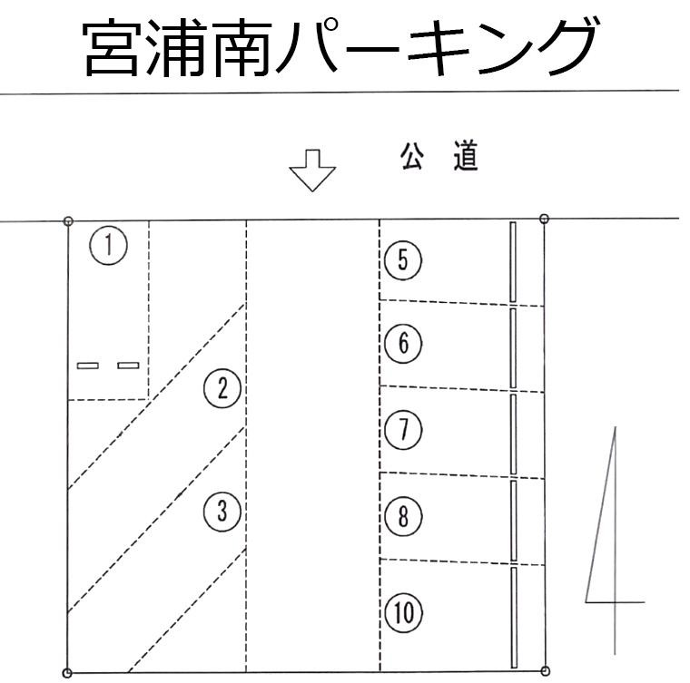 宮浦南パーキングの駐車配置図