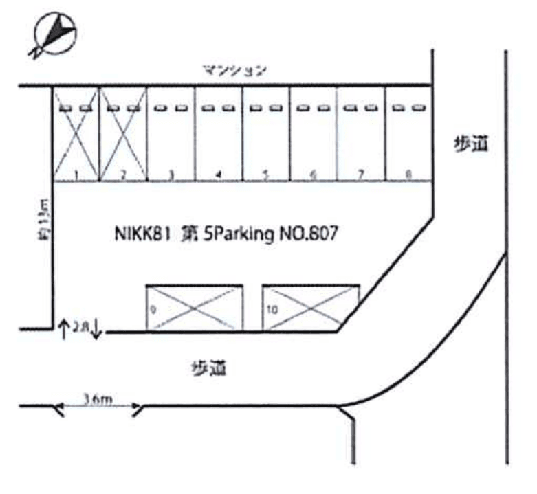 NIKKEI第5パーキングの駐車配置図