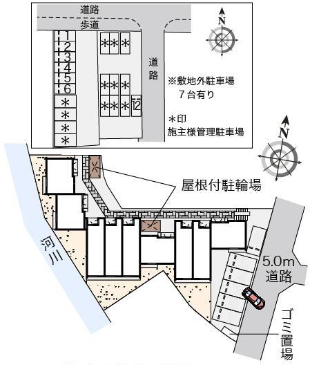 クレイノ井戸浜(58285)　敷地外駐車場の駐車配置図