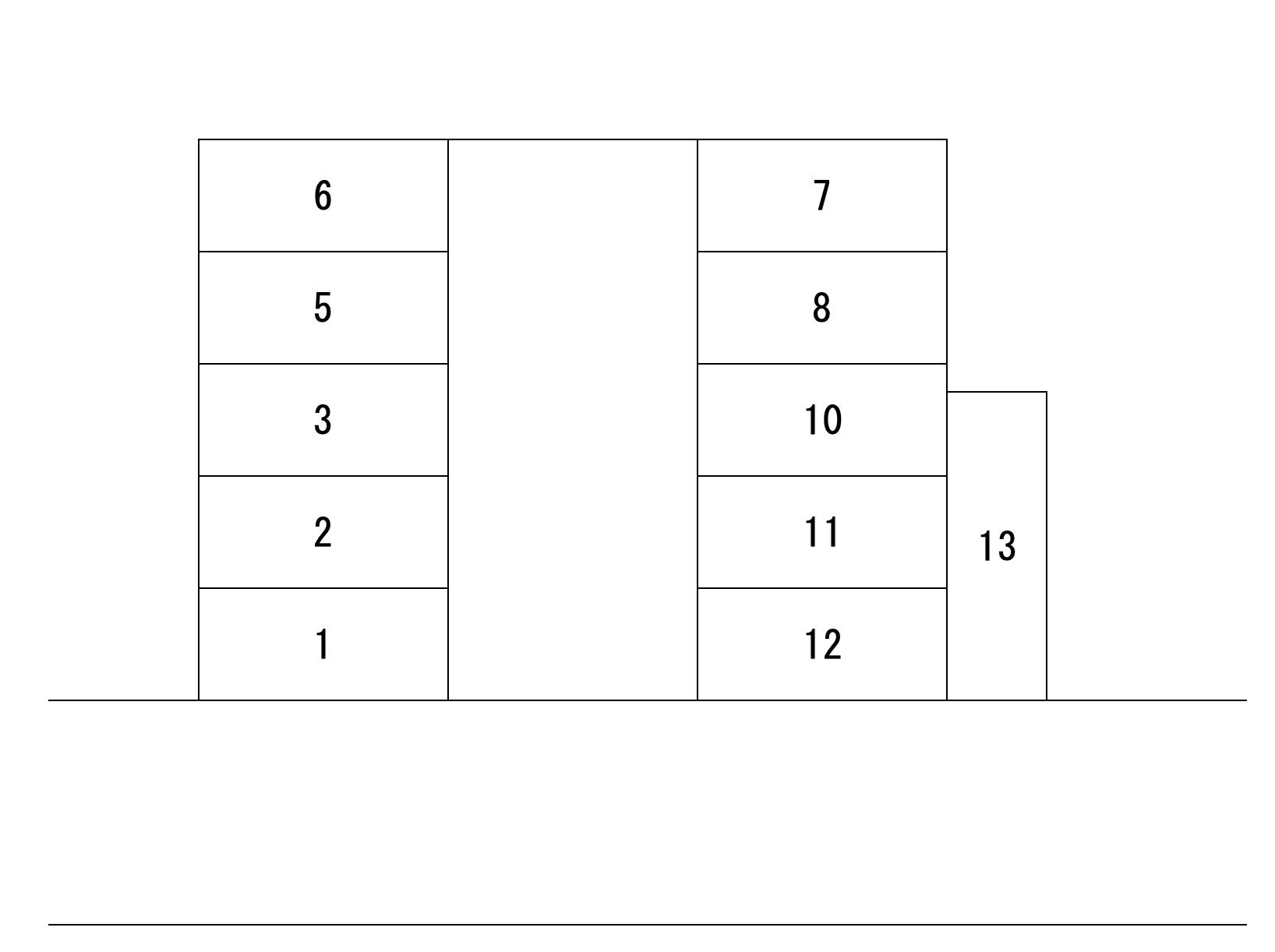 八幡東１丁目ガレージの駐車配置図