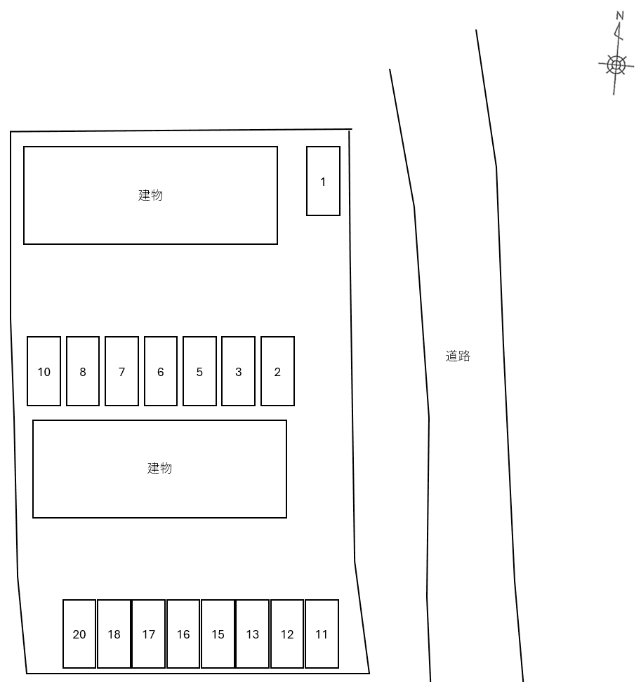 Hillside　Village　Aの駐車配置図