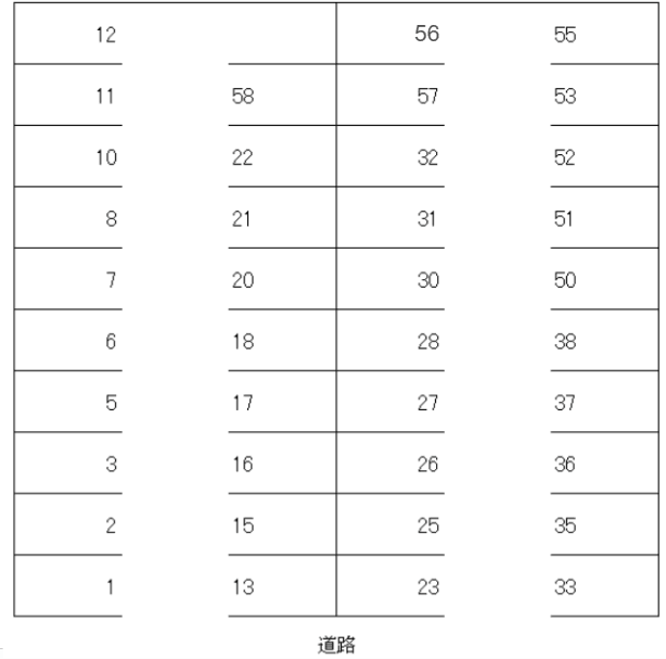 原一パーキングの駐車配置図