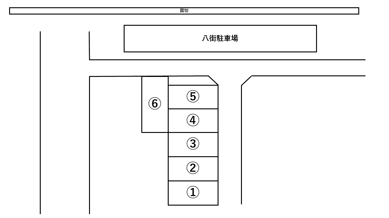 ＪＲ八街駅第二北側専用駐車場の駐車配置図