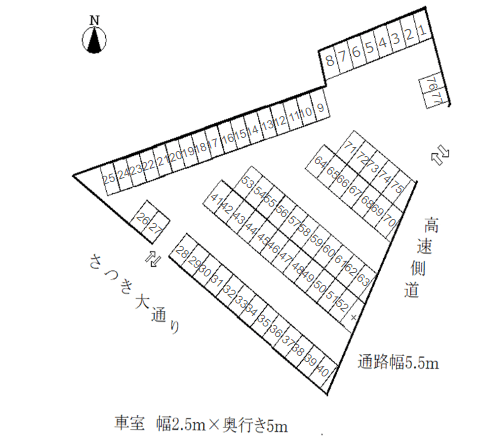 あいば商事パーキングの駐車配置図