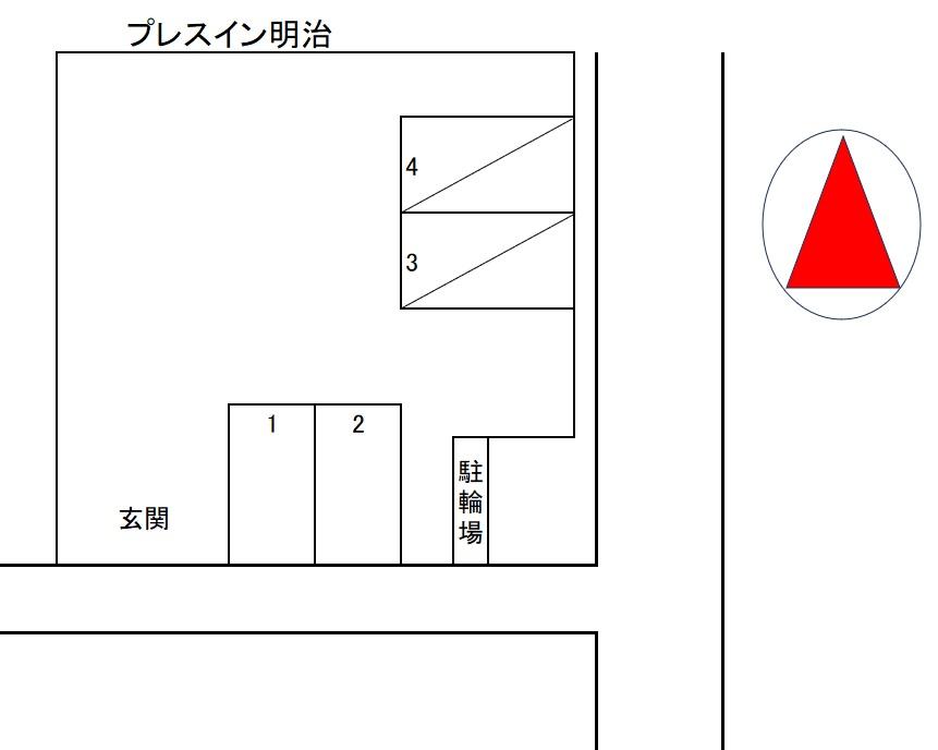 プレスイン明治の駐車配置図