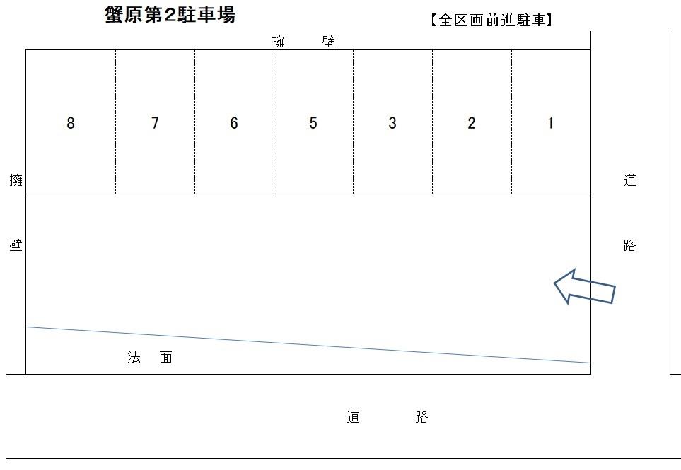 蟹原第２駐車場の駐車配置図