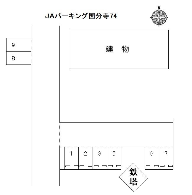 ＪＡパーキング国分寺74の駐車配置図