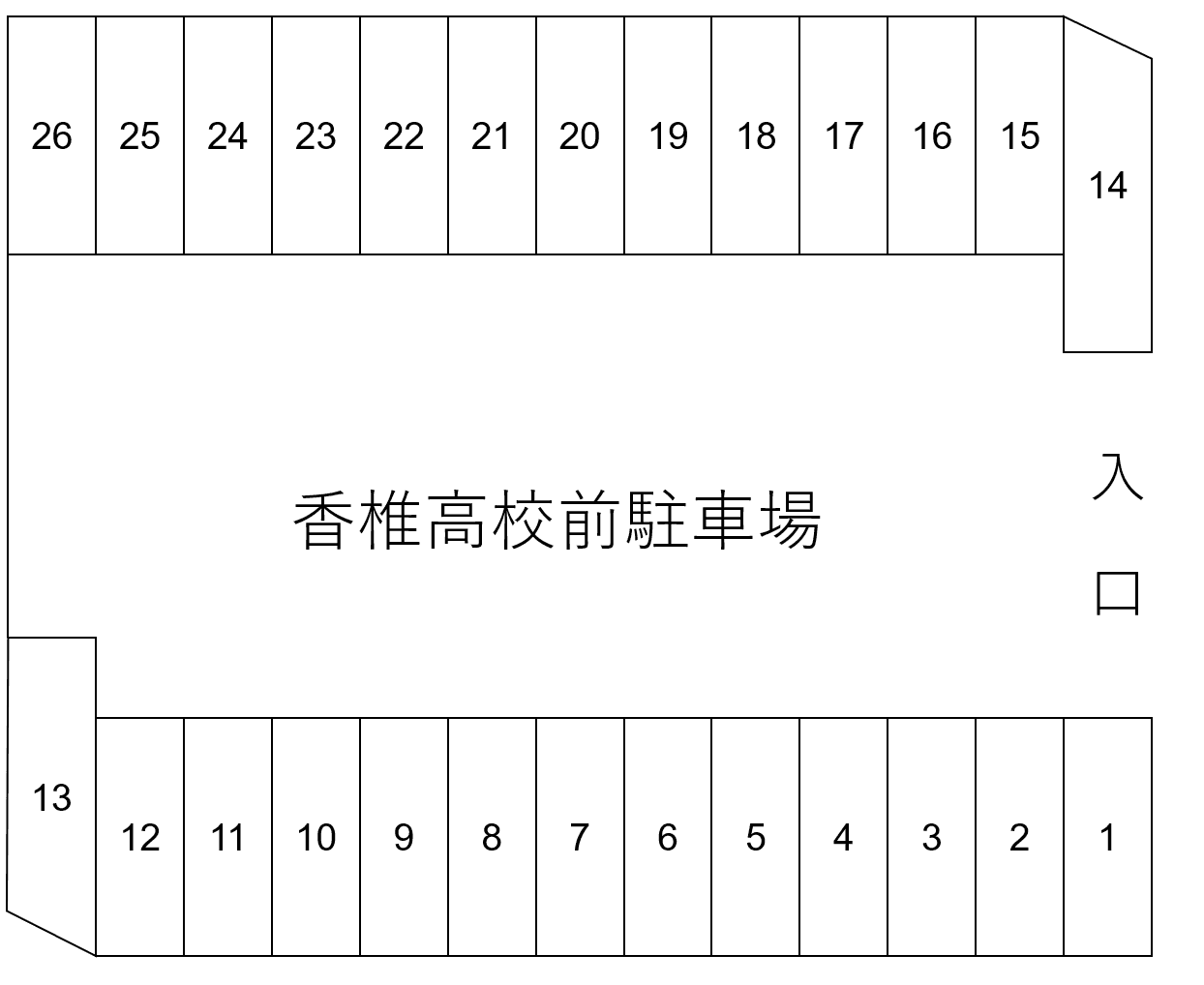 香椎高校前駐車場の駐車配置図
