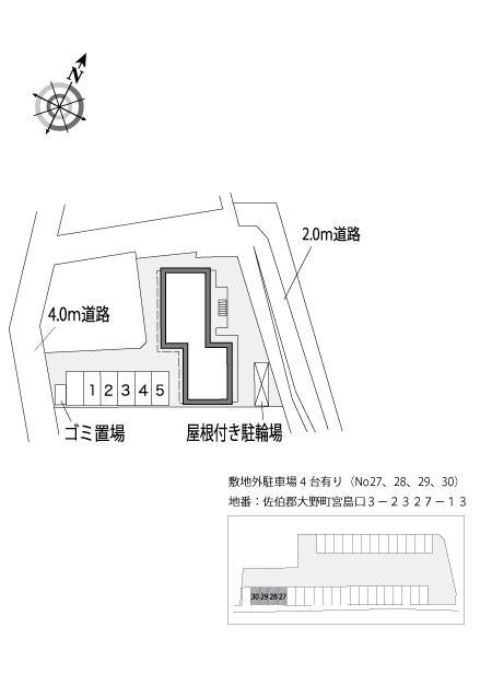 メイプル宮島(25906)　敷地外駐車場の駐車配置図