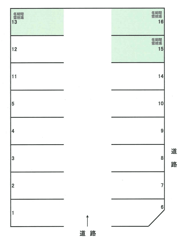 本通9丁目南9駐車場の駐車配置図