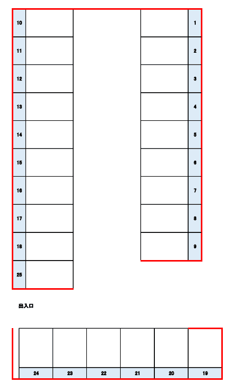 飯田町駐車場の駐車配置図