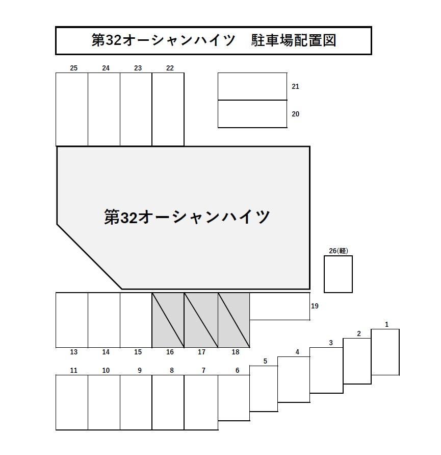 第32オーシャンハイツの駐車配置図