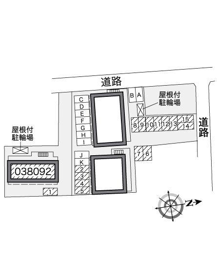 ら　べるでゅーらⅡ(38092)の駐車配置図