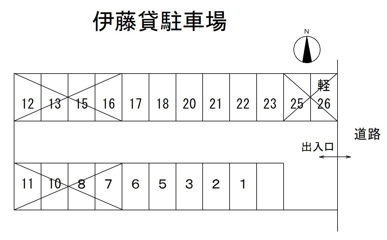 伊藤貸駐車場の駐車配置図