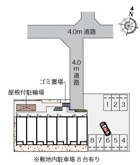クレイノクオーレ若葉(56166)の駐車配置図
